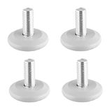 Wagner 4-delige set verstelvoet/nivelleringsvoet stijf Ø 37 mm, grijs, schroefdraadpen M10 x 25 mm, meubelglijders - kunststof zwart - diameter Ø 30 mm inbegrepen - Made in DE - 15424004