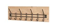 HAKU Wandkapstok eiken, zwart, MDF, metaal - B 60 cm x H 20 cm x D 10 cm