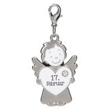 Depesche 14340.048 Pendentif ange gardien 365 jours - 17 février, en métal, porte-bonheur avec ange, cœur et porte-clés, à offrir à la famille et aux amis