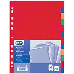 ELBA Tabbladen Paper by Nature A4+ Kleurenassortiment 12 tabs 23-gaats karton blanco