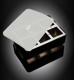Lurch ijsblokjesvorm uit silicone kubus met deksel zwart 5x5cm