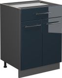 Vicco Fame-Line Keukenonderkasten – 60 cm met lade, WB Antraciet Donkerblauw hoogglans