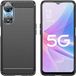 Techsuit Hoesje geschikt voor Oppo A78 5G - Carbon Silicone Back Cover - Zwart