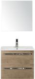 BES LED Seville Badmeubelset 60 cm - Natuur Eiken - Keramische Wastafel Wit Enjoy met Spiegel