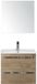BES LED Seville Badmeubelset 60 cm - Natuur Eiken - Keramische Wastafel Wit Enjoy met Spiegel