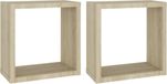 vidaXL Wandschappen kubus 2 st 30x15x30 cm sonoma eikenkleurig