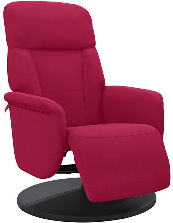 vidaXL Fauteuil verstelbaar met voetensteun fluweel wijnrood