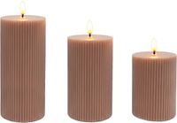 Merkloos Relaxdays LED-kaarsen - 3 stuks - oudroze
