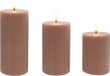 Merkloos Relaxdays LED-kaarsen - 3 stuks - oudroze