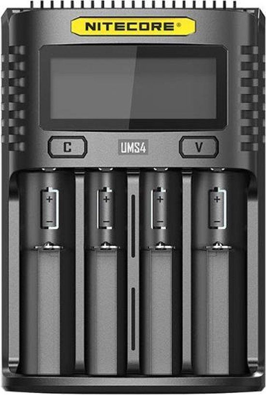 Nitecore UMS4 USB batterij lader - Zwart