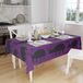 Bonamaison Tafelkleed, Anti-Mold, Sneldrogend, Waterdicht, 100% Polyester Tafellaken, Paars, zwart, 140 x 160 Cm - Ontworpen en Vervaardigd in Turkije