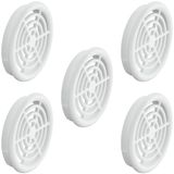 cyclingcolors 5 x ventilatierooster buitenrooster rond totaal 48 mm binnen 43 mm kunststof luchtrozet geperforeerd plat, wit