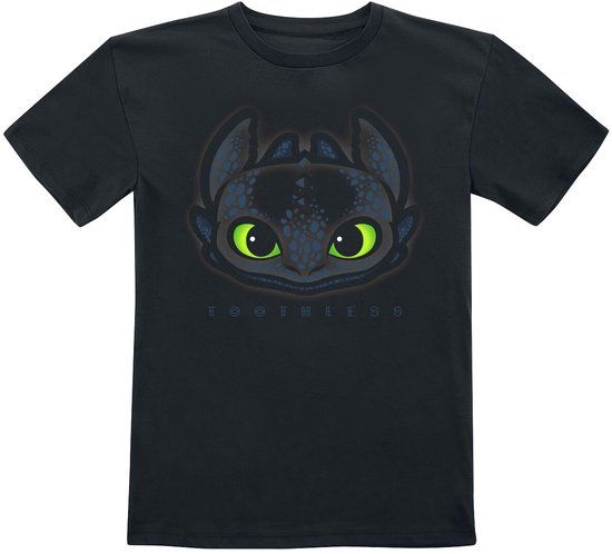 How To Train Your Dragon Hoe tem je een draak Kids - Toothless Unisex T-shirt - zwart - 116