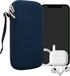 kwmobile Marineblauw Telefoontasje Universeel XXL - 7" Smartphones - 17,7 x 8,5 cm - Hoesje met Rits en Polslusje