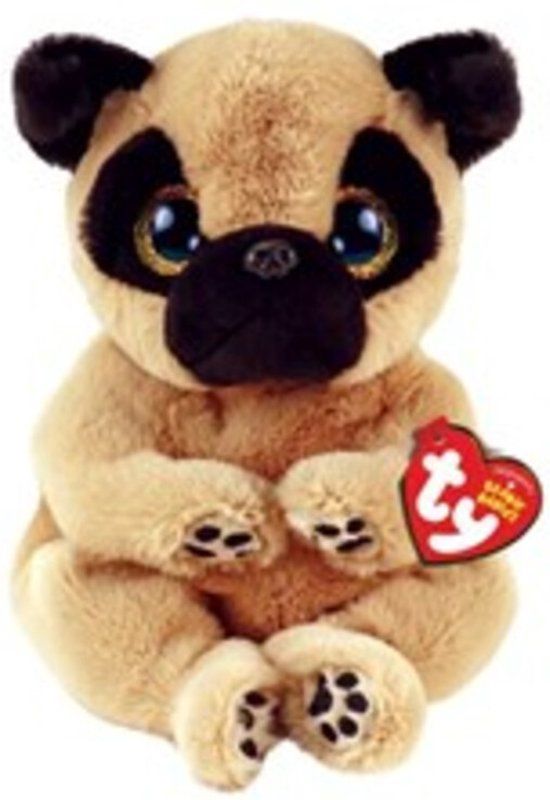 TY Beanie Babies Bellies Izzy Pug 15 cm - Pluche Knuffel - Blauw - 15 cm