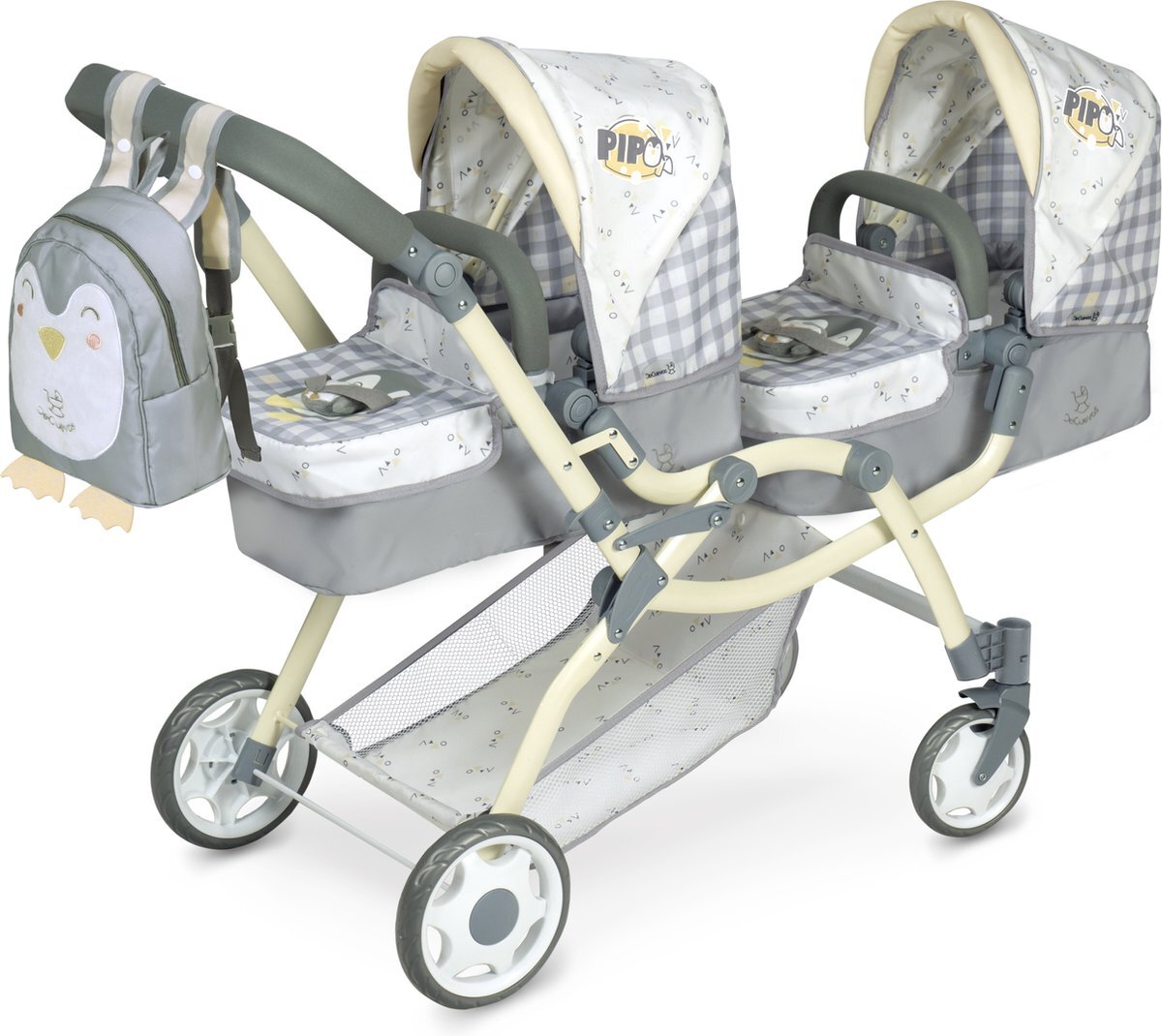 decuevastoys Twin babypoppenwagen 3 in 1 pipo