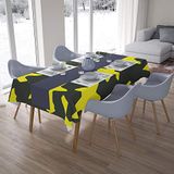 Bonamaison Tafelkleed, Anti-Mold, Sneldrogend, Waterdicht, 100% Polyester Tafellaken, Neon Geel, Rook, 140 x 200 Cm