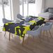 Bonamaison Tafelkleed, Anti-Mold, Sneldrogend, Waterdicht, 100% Polyester Tafellaken, Neon Geel, Rook, 140 x 200 Cm