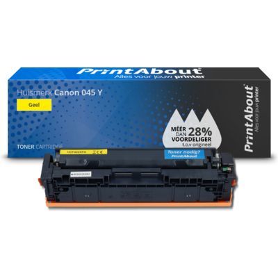PrintAbout Huismerk 045 Y Toner Cartridge - Geel - Compatibel met Canon LBP-611CN, LBP-613CDW, MF 631CN, MF 635CX, i-SENSYS MF633CDW - 1300 Pagina's