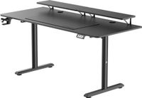 Ultradesk HIGHLANDER XXL Bureau voor Gaming, Kantoor & Home Office Zwart 160 x 70 cm Elektrisch verstelbaar Ergonomisch