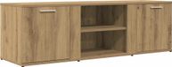 Meuble TV artisanal couleur chêne 120x34x37 cm bois travaillé
