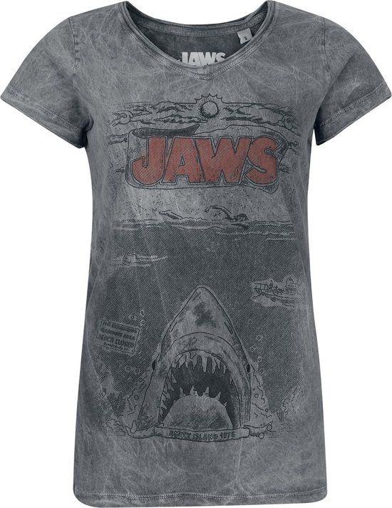 Jaws Jaws - Comic Dames T-shirt - grijs - XL
