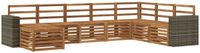 vidaXL - Hoek loungeset - 8 zitplekken - Naturel - Massief Acacia Hout