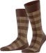 Burlington Buffalo Check gedessineerd wol sokken heren bruin - maat 40-46