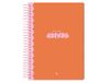 Liderpapel Schoolagenda 25-26, spiraalbinding, klassiek, oranje, dagweergave, A5, tweetalig, FSC, 70 g.