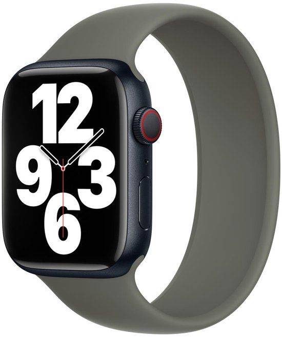 Apple Siliconen solobandje voor de Apple Watch | 38/40/41/42 mm - Maat 9 - Olive