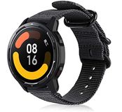 Strap-it nylon gesp band - zwart - Geschikt voor Xiaomi Watch S1