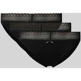 HUGO Slip van Katoenmix in Set van 3 Model 'TRIPLET LACE BRIEF'