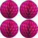 Merkloos / Sans marque Fest-Dekor Gmbh Papieren kerstballen - 4x - roze - 10 cm - kerstversiering voor kerstboom