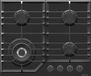Wiggo WH-G634GL(B) - 60cm Black Glass Gas Cooktop with Wok Burner