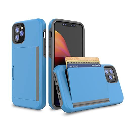 HUILUN Candy Color Case voor iPhone 11 12 13 Pro 7 8 Plus 6 6s X XS MAX XR Case Armor Card Slot Cover voor iPhone 11 12Pro 13Pro Max 7 8, Sky Blue, Voor iPhone 11Pro Max