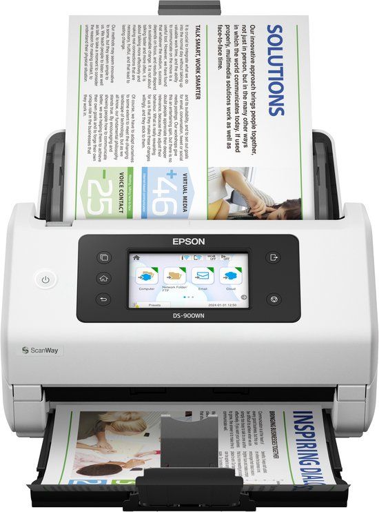 Epson WorkForce DS-900WN - Scanner - Sheetfeeder - Met Wi-Fi - Wit