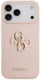 Guess Back Cover - iPhone 17 Pro Max - Roze - Saffiano-textuur - Goudkleurig Logo