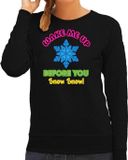 Bellatio Decorations Apres ski sweater dames - wake me up before you snow snow - zwart - L
