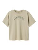 NAME IT - NKMNEVIN SS NREG TOP - Jongens - T-shirts - beige - maat 146/152