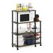 Furinno Keuken Plank Cart, Hout, Frans Eiken Grijs/Zwart