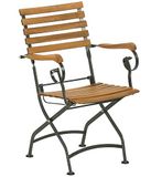 Dehner Klapstoel Tegernsee, ca. 88 x 57 x 56 cm, FSC® acaciahout/staal, naturel/zwart