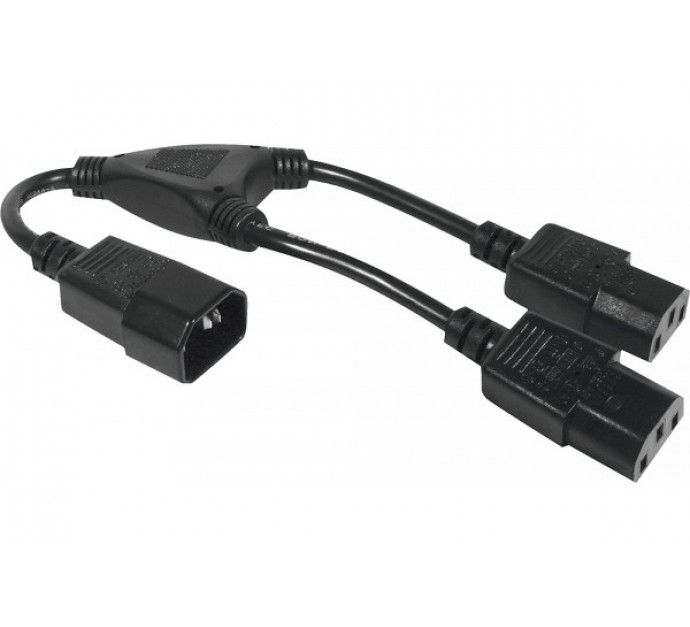 Hypertec 808430-HY 0,3 m C14 stekker 2 x C13 stekker Zwart