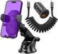 Buddi Way Universele Telefoonhouder Auto Dashboard / Raam Inclusief Buddi 45W Autolader USB-A + C Poort Snellader en Buddi Flex USB-C naar USB-C Krulsnoer Kabel 60W Fast Charge 1 Meter