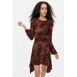 Desigual midi jurk met panterprint - bruin