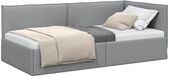 vidaXL Hoek Bed Frame met Hoofdeinde Lichtgrijs Stof 80 x 200 cm