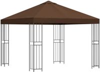 vidaXL - Prieel - 3 x 3 m - Bruin - Polyester en Staal - 190 gsm