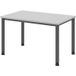 HAMMERBACHER Schreibtisch H-Serie | 4-Fuß-Gestell | höheneinstellbar | extrem stabil, Größe Tischplatte:120 x 80 cm, Farbe Tischplatte:Grau, Farbe Gestell:Graphit