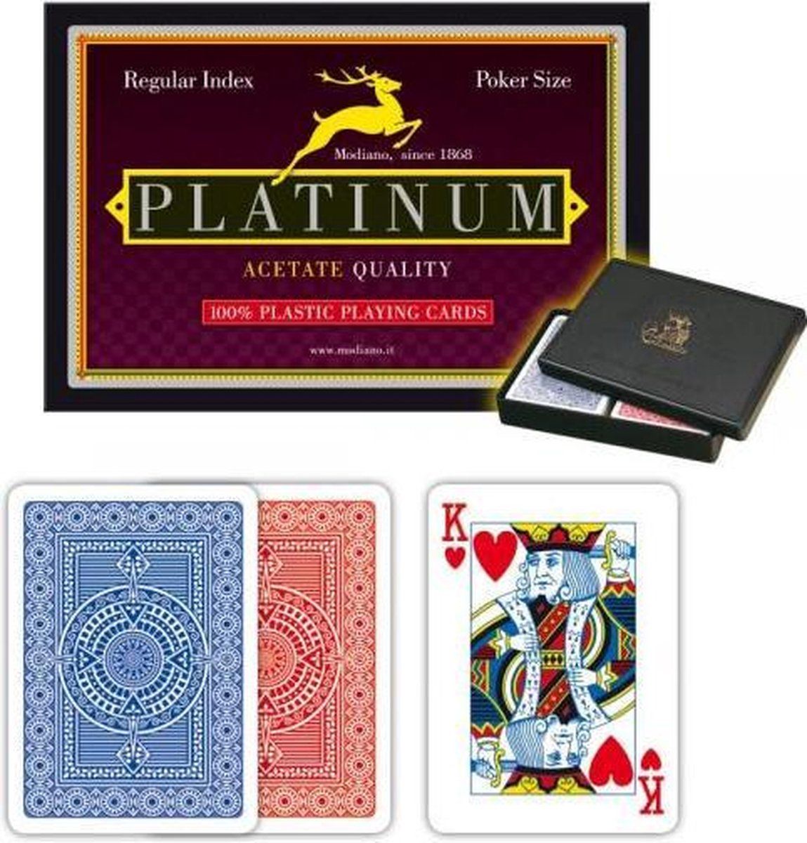 Diverse Platinum Dubbeldeck Speelkaarten - Regular index - 8003080005592