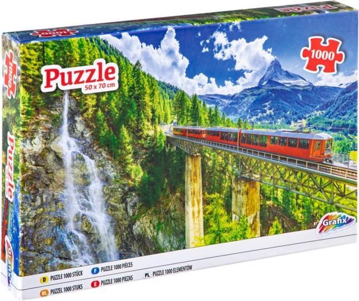 Grafix Puzzel Mountain Railway bergen trein bergtrein 1000 Stukjes