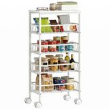 HOMCOM Utility Cart - Spaanplaat - 40 x 24 x 82 cm - Wit